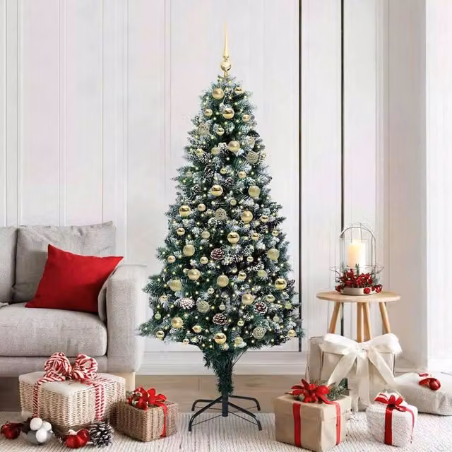Berkfield Home Green Artificial Christmas Tree with 300 LEDs and Stand, Height: 180 cm