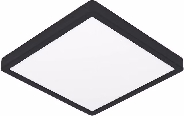 Loops Black Square LED Ceiling Light with Included Bulb – 1