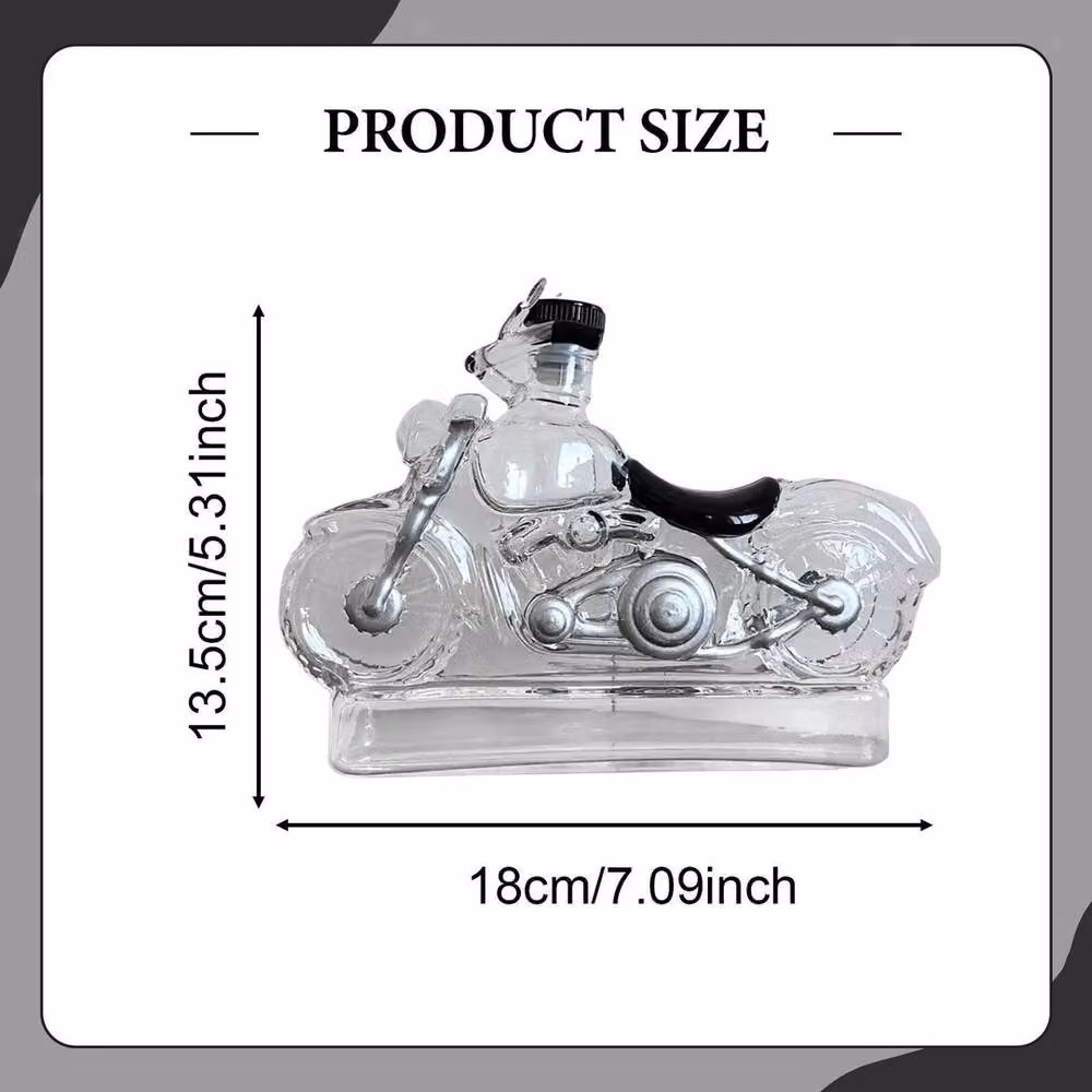 NESTLUNE Motorcycle Whiskey Decanter in Clear Glass – 2