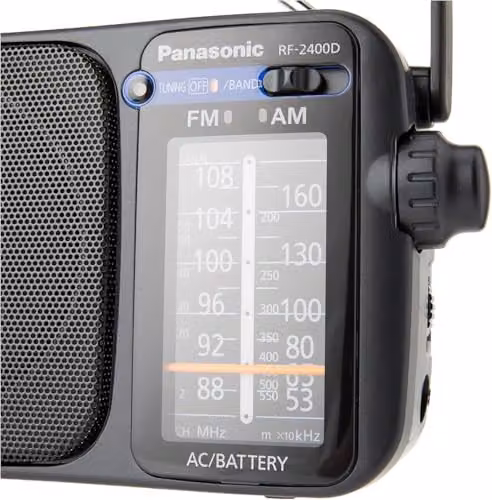 Panasonic RF-2400DEB-K Portable FM/AM Radio in Black with 3.5 mm Jack – 2
