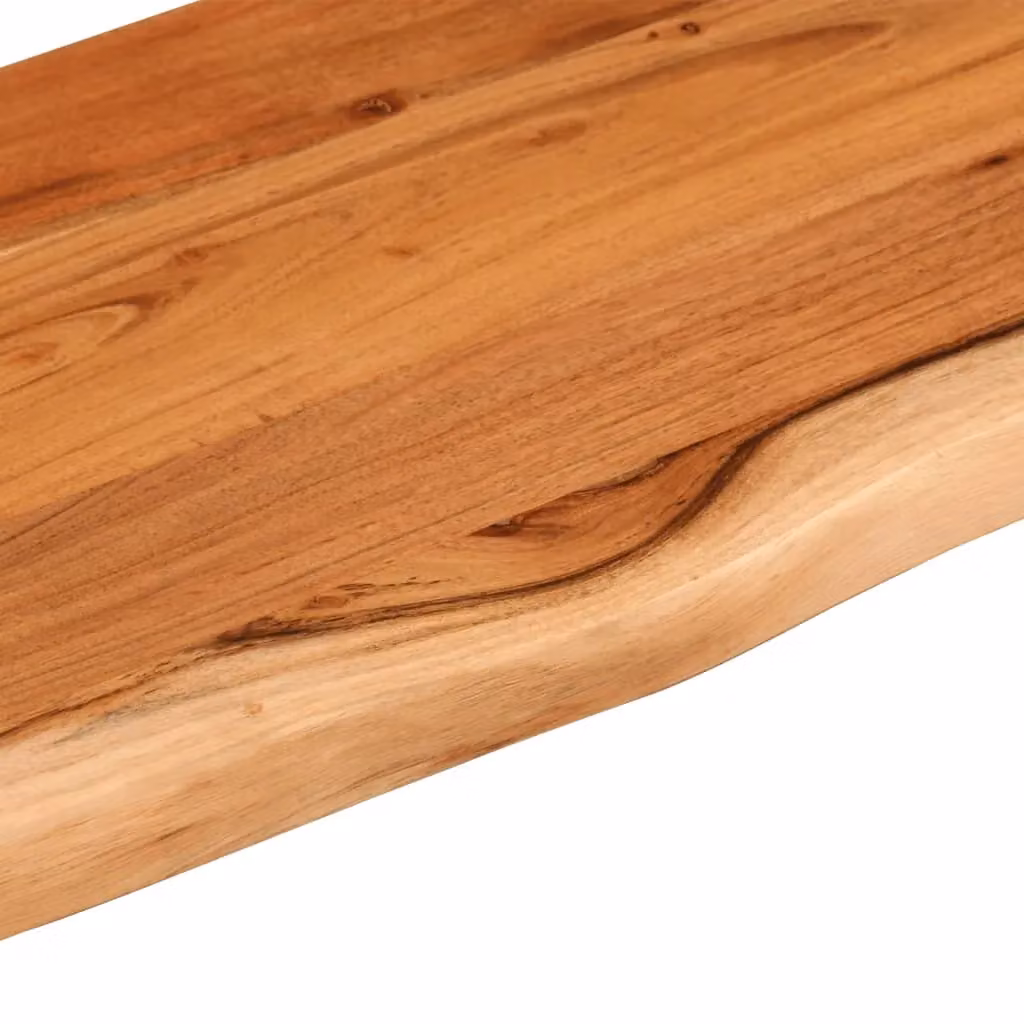 Berkfield Home Rectangular Acacia Solid Wood Wall Shelf with Live Edge in Brown, W: 100 cm, D: 30 cm, H: 2.5 cm – 3