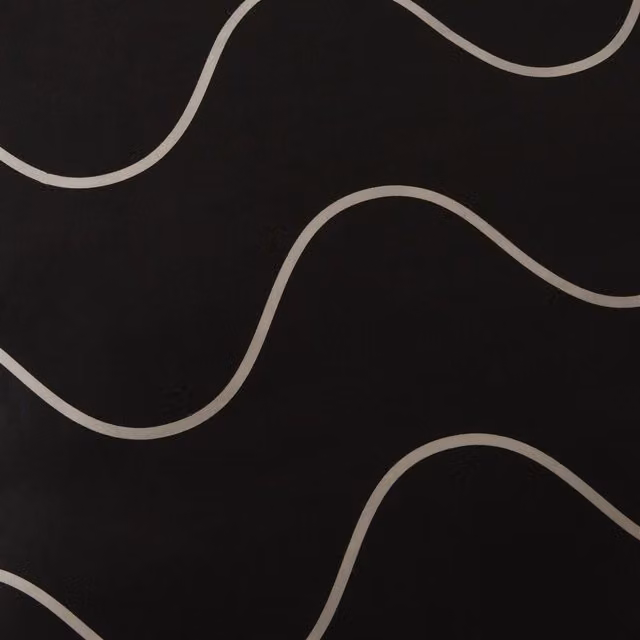 OHS Reversible Graphic Wavy Duvet Cover Set, Black, 200 x 200 cm