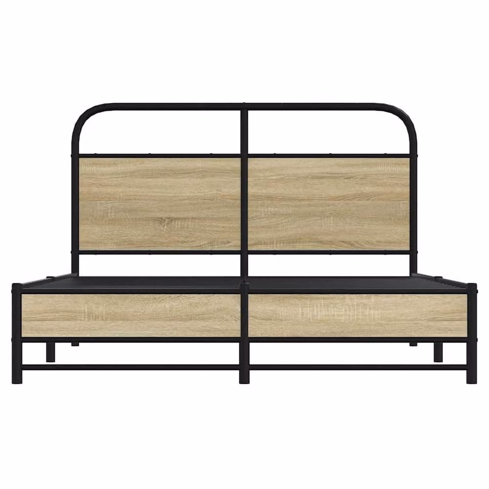 Berkfield Home Sonoma Oak Small Double Bed Frame in Light Oak, W/D/H: 120 x 190 cm – 3