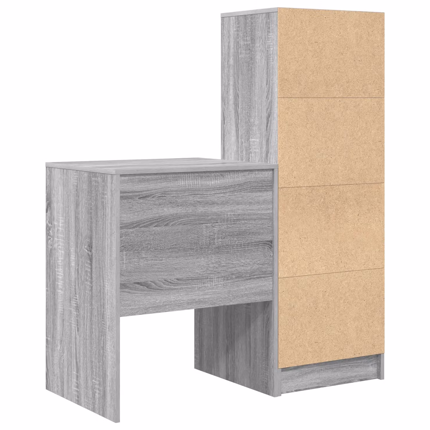 Berkfield Modern Writing Desk with Storage in Grey Sonoma Engineered Wood – 3