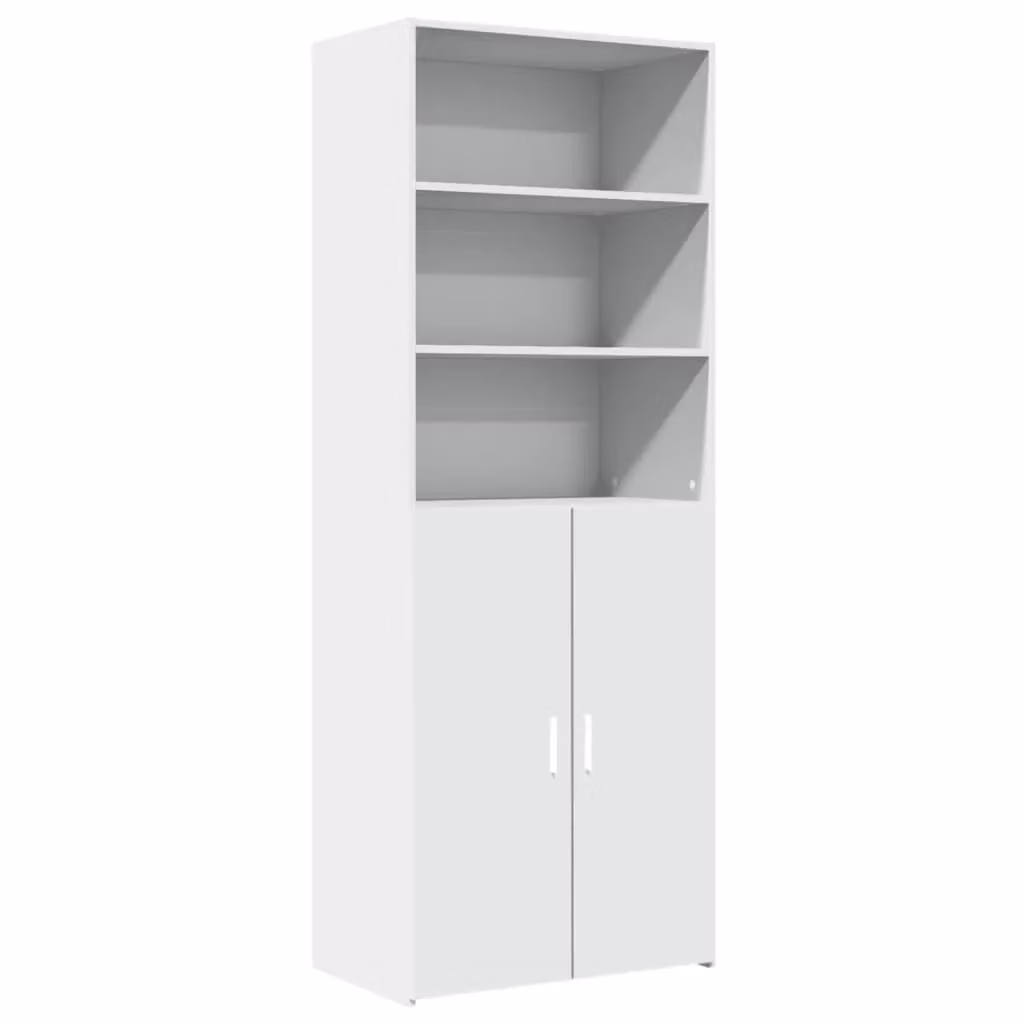 Berkfield Home Modern White Highboard in MDF, W/D/H: 70 x 42.5 x 185 cm
