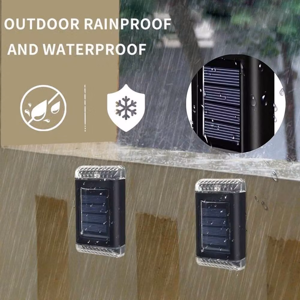 NESTLUNE 8-Pack Solar Powered Warm White Accent Lights in Black for Garden Fences and Walls – 5