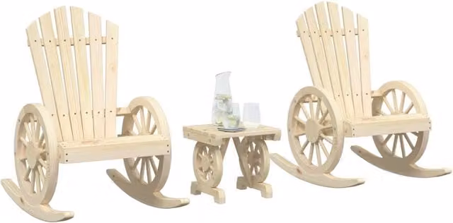Berkfield Home 3 Piece Garden Lounge Set in Brown Solid Wood – 1