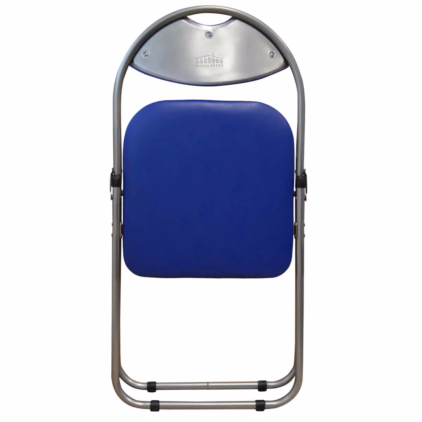 Harbour Housewares Blue Padded Folding Desk Chair with Metal Frame – 2