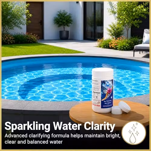 SHATCHI 5 kg Stabilised Chlorine Tablets, 250 x 20g Slow Release White Disinfection Dosing for Above Ground Pools – 6