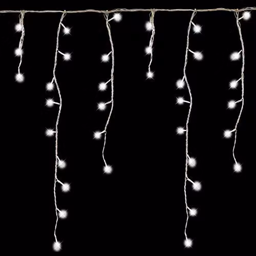 The Christmas Workshop 960 LED Icicle Christmas Lights in Bright White, 22.9 Metres, Mains Powered for Indoor and Outdoor Use – 6