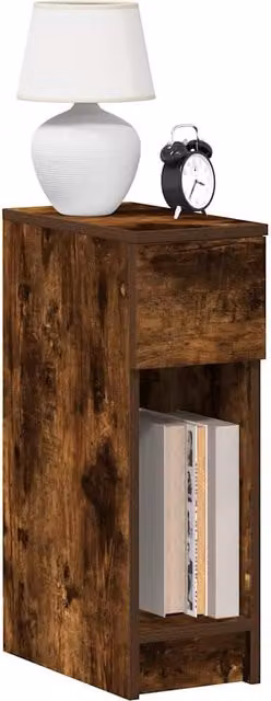 Berkfield Home Bedside Cabinet with Drawer in Smoked Oak Brown, W/D/H: 20 x 36 x 60 cm – 1