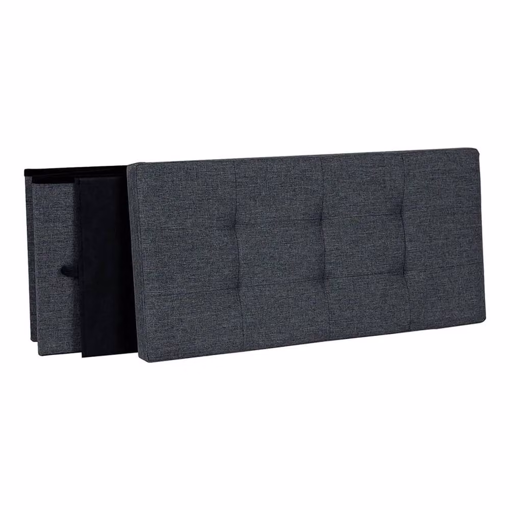 FORGEVIO Dark Grey Folding Storage Ottoman W/D/H: 110 x 38 x 38 cm – 2