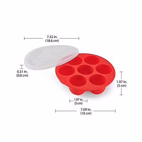 Instant Pot Red Silicone Egg Bites Muffin Tray with Lid – 2