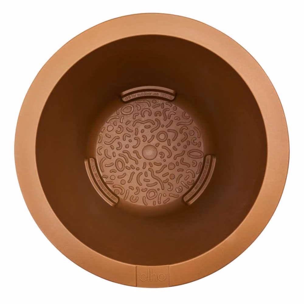 Elho Amber Coupe 35 Brown Plastic Indoor and Outdoor Planter – 5