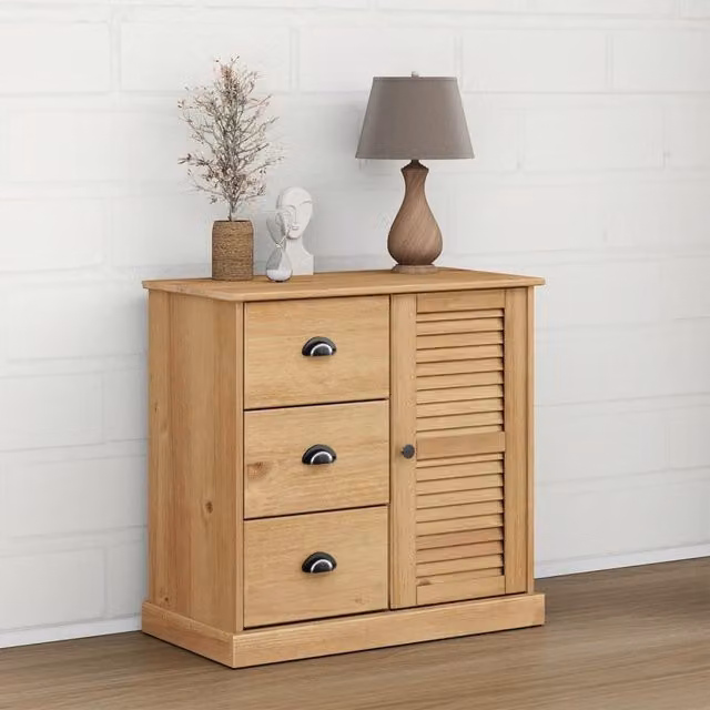 Berkfield Home VIGO Sideboard with Drawers in Brown Solid Pine Wood W/D/H: 78 x 40 x 75 cm – 1