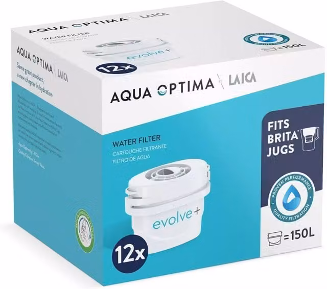 Aqua Optima White Water Filter Cartridges, Pack of 12