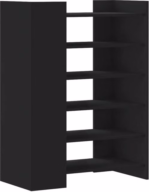 Berkfield Home Black Wall Mounted Shoe Cabinet with Internal Shelves, W: 74.5 cm, D: 37.5 cm, H: 100 cm – 1