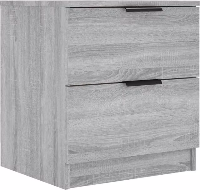 Berkfield Home Elegant Bedside Cabinets, 2 Piece Set in Grey Sonoma Engineered Wood