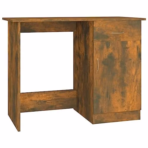 vidaXL Modern Writing Desk in Brown Oak, W/D/H: 100 x 50 x 76 cm – 1