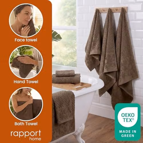 Rapport Home Versailles Jacquard 6-Piece Cotton Towel Bale Set in Brown – 4
