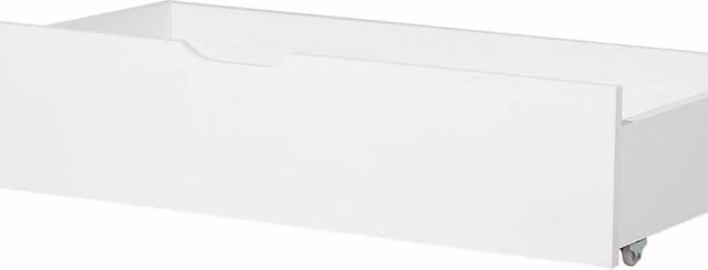 Wyld and Coco Set of 2 Under-Bed Storage Drawers in White Lacquered Solid Pine with Wheels
