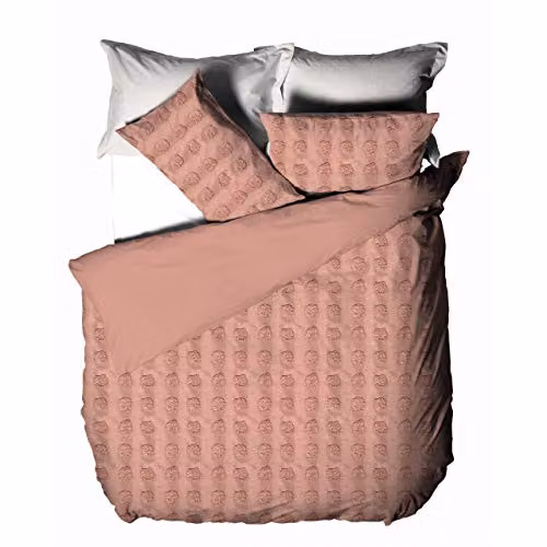 Linen House Haze Dotted Cotton Duvet Cover and Pillowcase Set, Brown, W/D/H: 140 x 200 cm, Pillowcase: 50 x 75 cm – 2