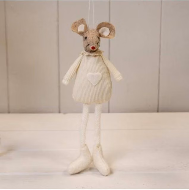 KDMD Cream Fabric Animal Hanging Mouse Pendant
