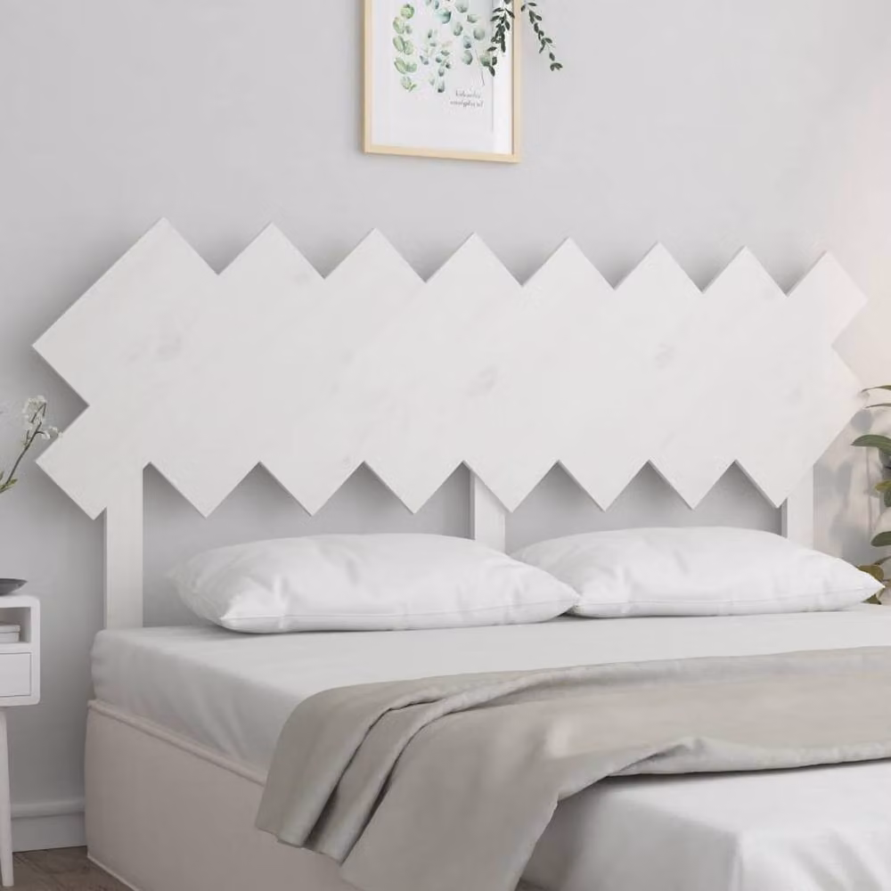 Berkfield Home White Solid Pine Wood Bed Headboard, W: 159.5 cm, D: 3 cm, H: 80.5 cm – 2
