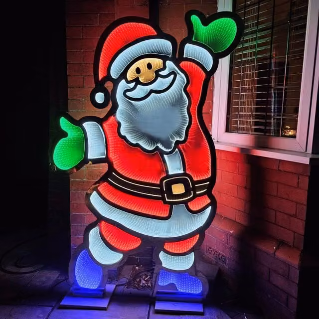 Samuel Alexander 1.8m Tall Light Up Santa Christmas Infinity Decoration with Multi-Coloured LEDs – 1