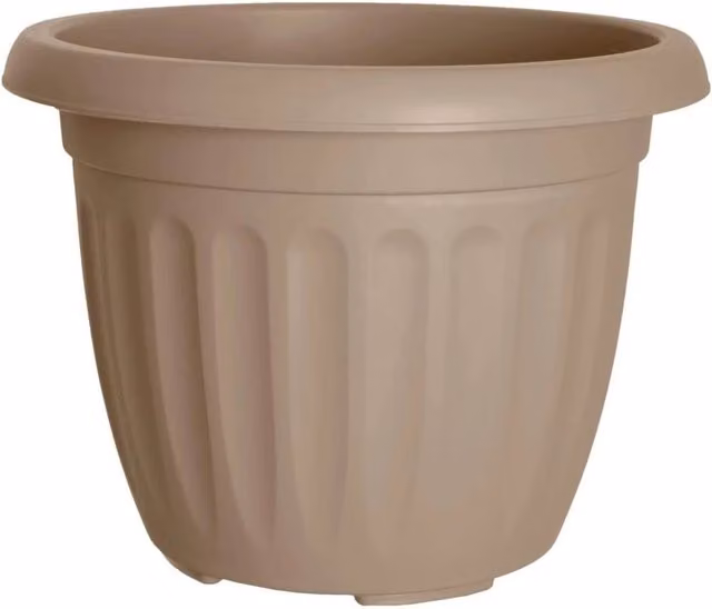 Kelvenix Round Athens Planter Garden Flower Pot, Brown, W/D/H: 30.0 x 22.0 x 30.0 cm