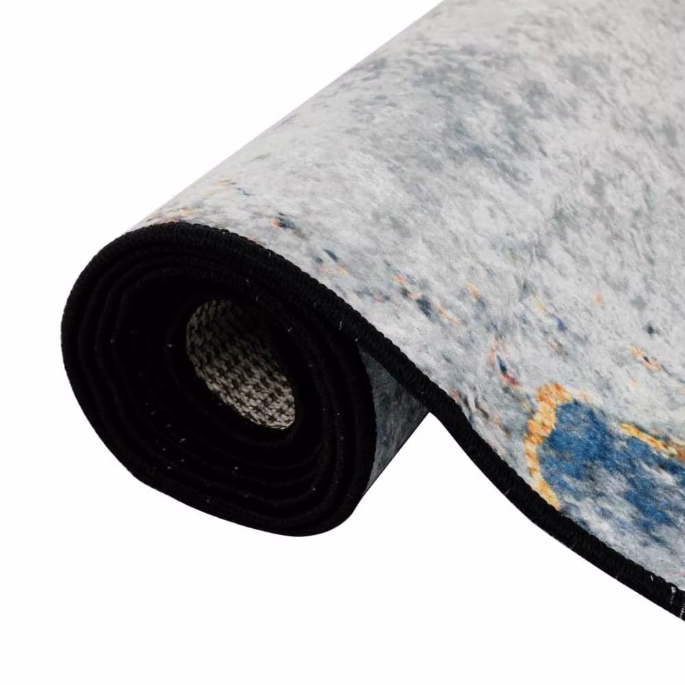 Berkfield Home Washable Multicolour Abstract Modern Anti Slip Rug, Diameter: 100 cm – 3