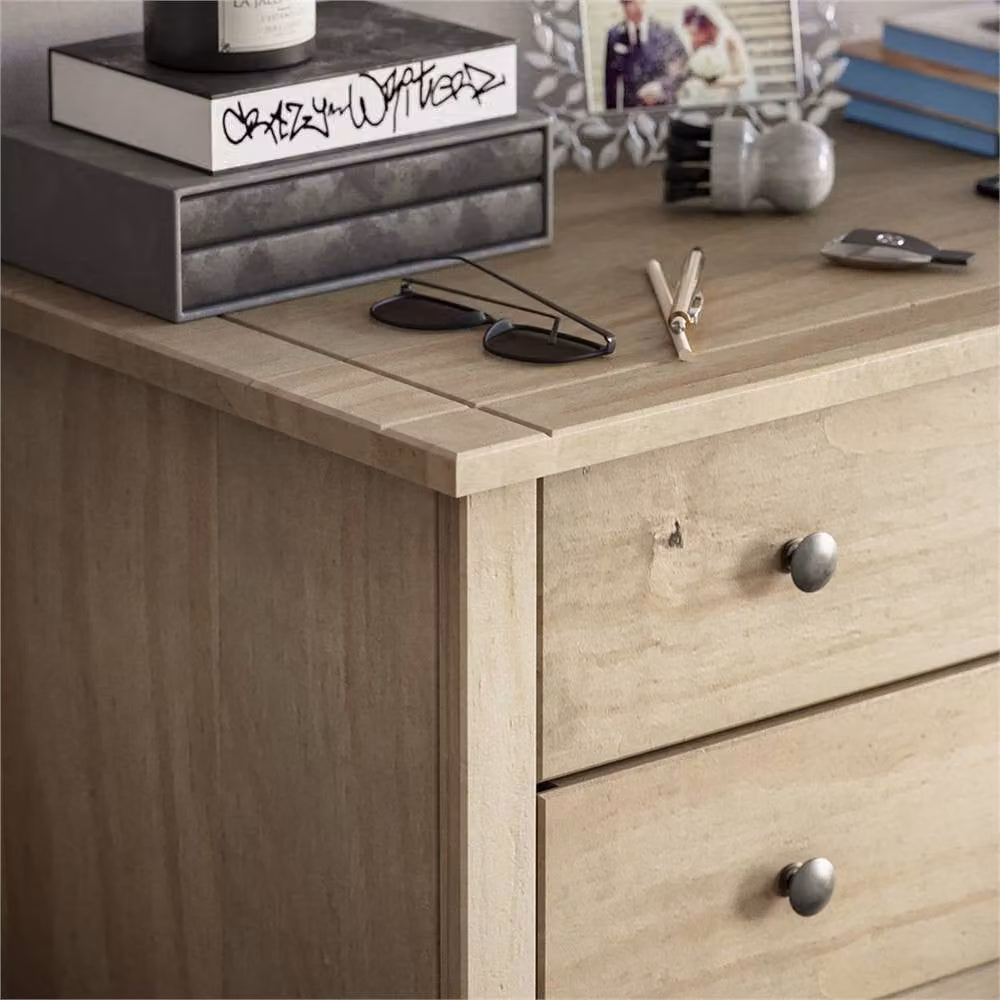 Kelvenix 5 Drawer Chest of Drawers in Rustic Brown Waxed Solid Pine Wood – 3