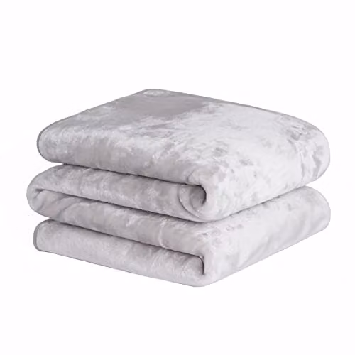 Dreamscene Silver Faux Fur Mink Fleece Throw Blanket, W/D/H: 200 x 240 cm – 1
