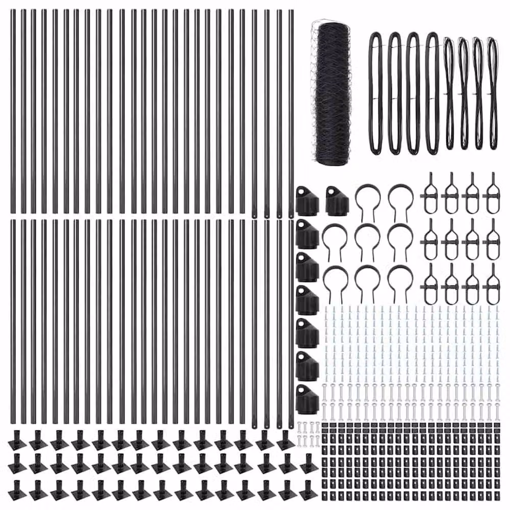 Berkfield Home Grey Steel Hexagon Fence, 0.4 x 100 m – 4