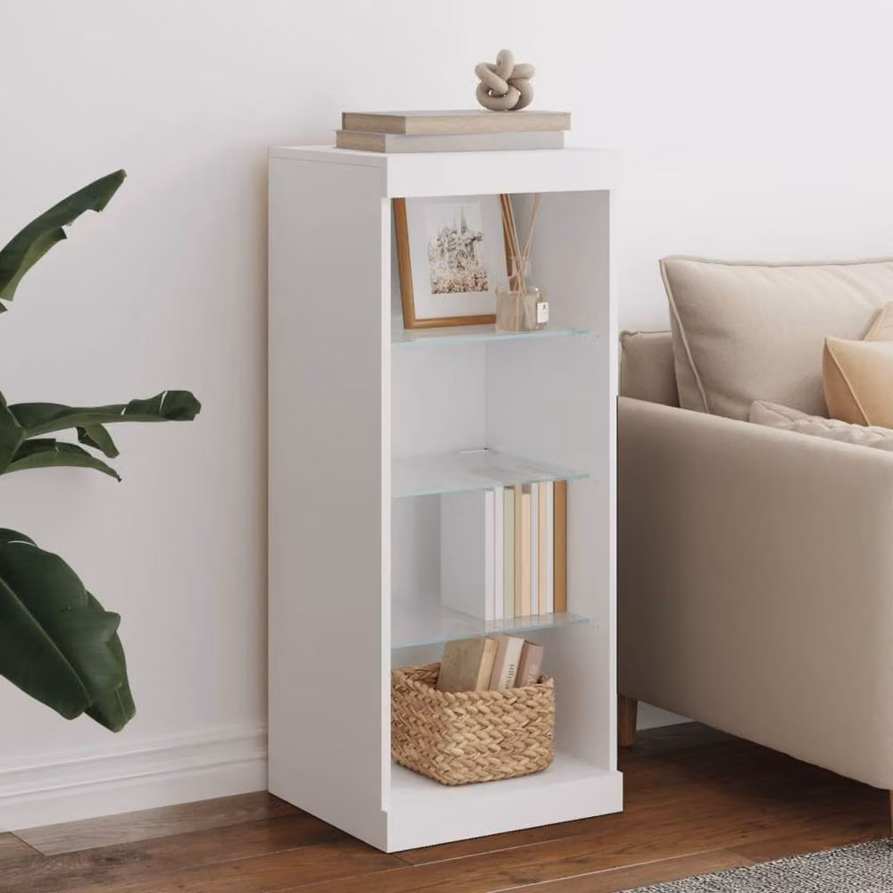 Berkfield Home White Sideboard with Integrated LED Lights, W/D/H: 41 x 37 x 100 cm – 2