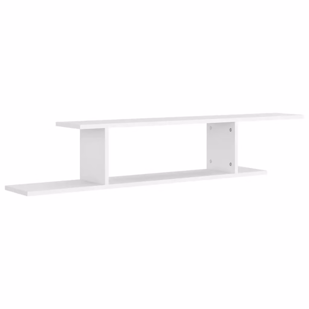 Berkfield Home Wall-Mounted TV Shelf in White, W/D/H: 125 x 23 x 18 cm – 2