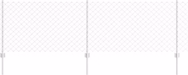 Berkfield Home Silver Galvanised Steel Chain Link Fence with 10 U-Profile In-Ground Posts, W: 10 m, H: 0.8 m – 1