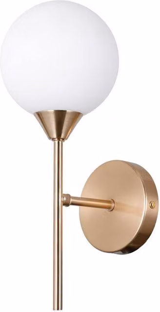 Netlighting Evora Globe Wall Light in Gold and White Glass