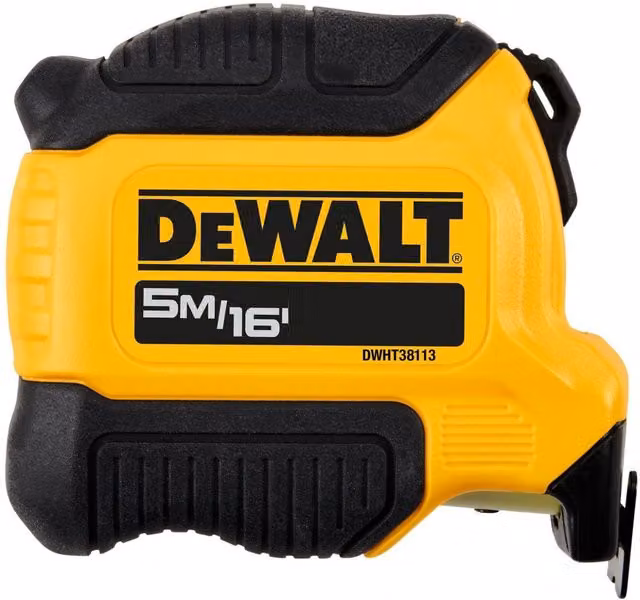 DeWalt Compact Series Steel Tape Measure in Yellow and Multicolour