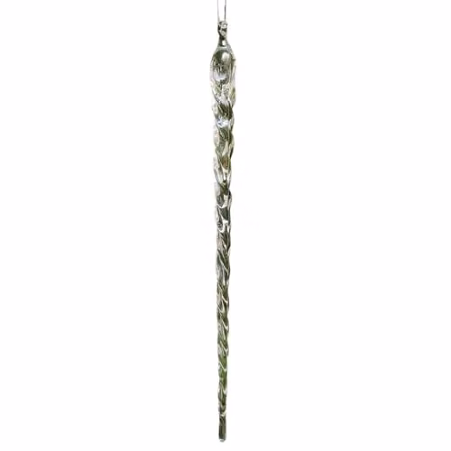 Melody Maison Set of 8 Transparent Acrylic Christmas Icicle Hanging Decorations, 13 cm – 4
