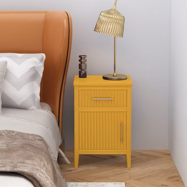 Cabinet Bits Modern Yellow Bedroom Cabinet with Metal Lock