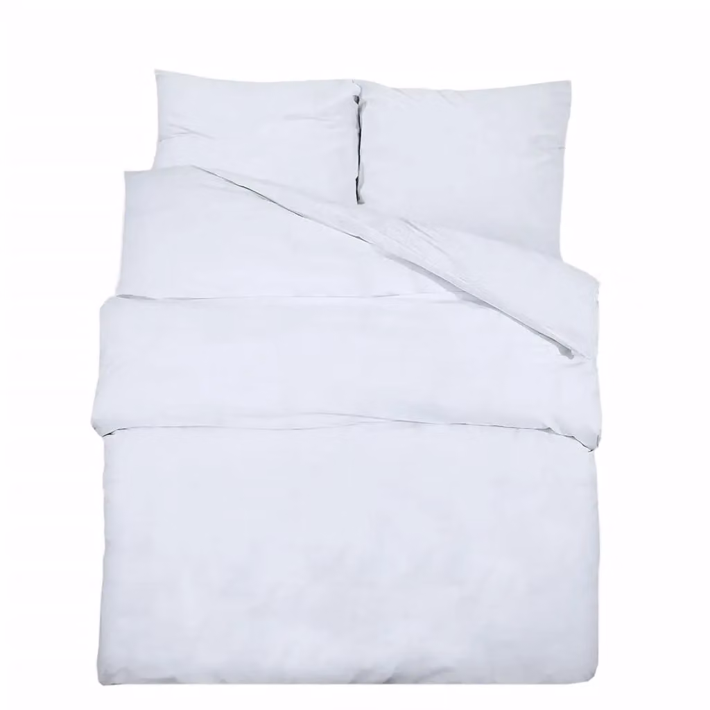Berkfield Home White Cotton Duvet Cover and Pillowcase Set W: 225 cm, H: 220 cm – 2