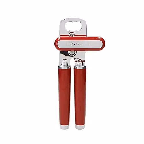 KitchenAid Stainless Steel Can Opener with Ergonomic Grip in Red – 1