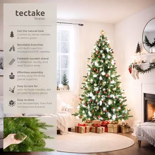 tectake Cupid Artificial Christmas Tree in Green, Height: 180 cm – 2