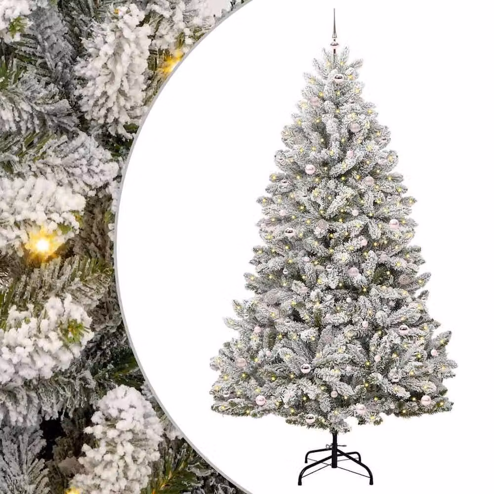Berkfield Home Elegant Artificial Christmas Tree in Green and White, Height: 270 cm – 3