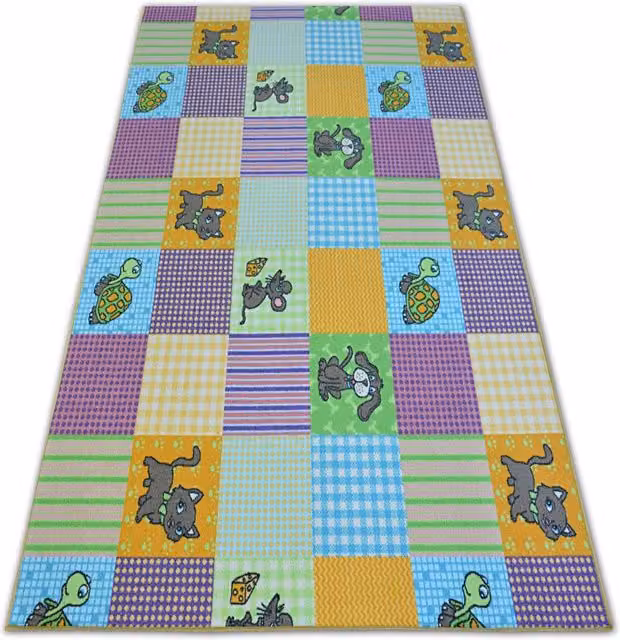 RugsX Multicolour Rectangular Fitted Rug, W: 150 cm, D: 100 cm