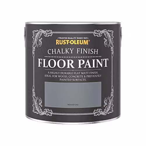 Rust-Oleum Water-Based Scratch-Proof Floor Paint in Matt Finish, Mineral Grey, 2.5 l – 3