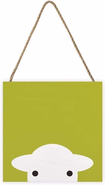 Herdy Peep Green Wood Wall Plaque
