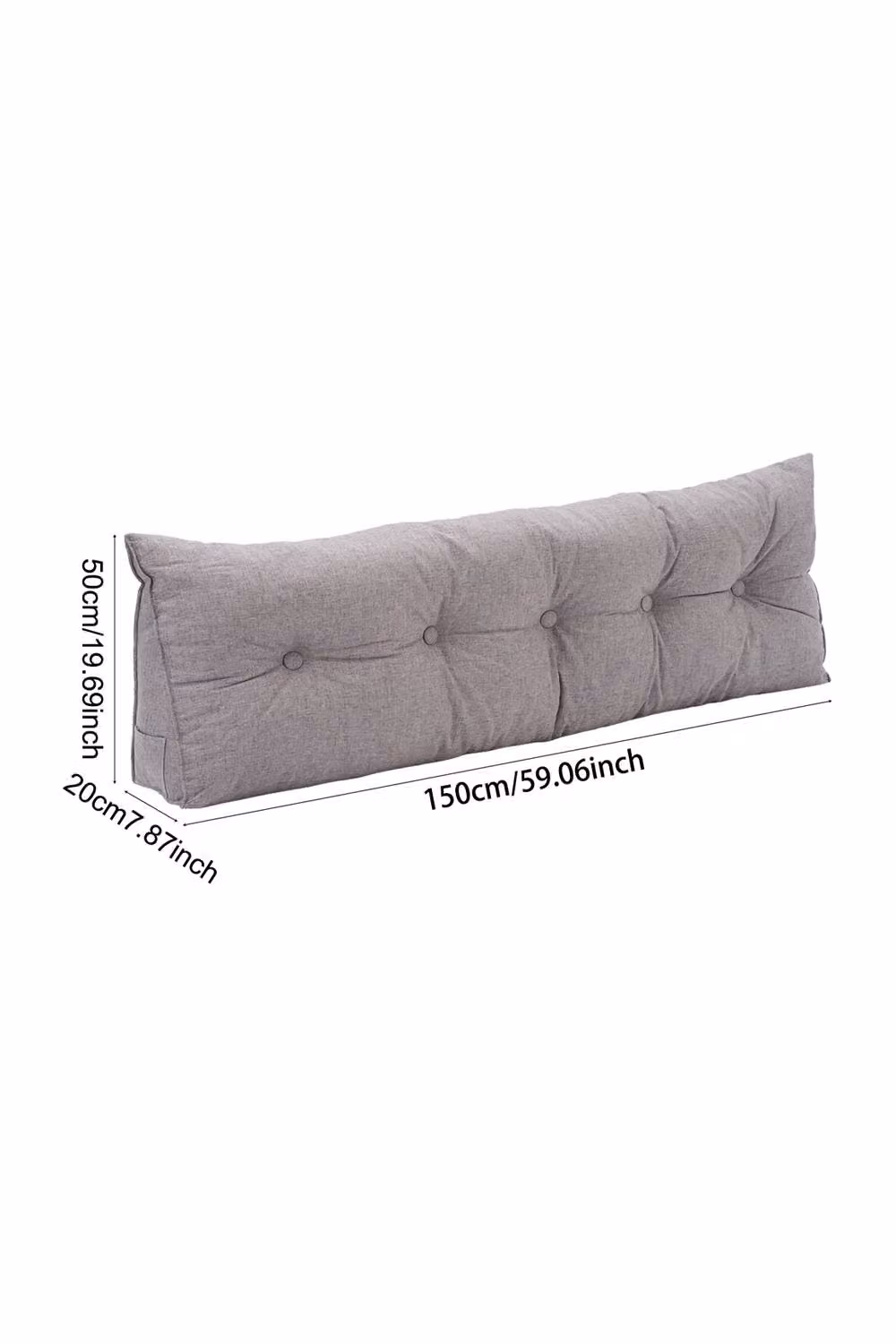 Garden Sanctuary Washable Wedge Headboard Pillow in Light Grey – 2
