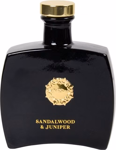 True Aroma Sandalwood and Juniper Reed Diffuser with Black Glass Bottle